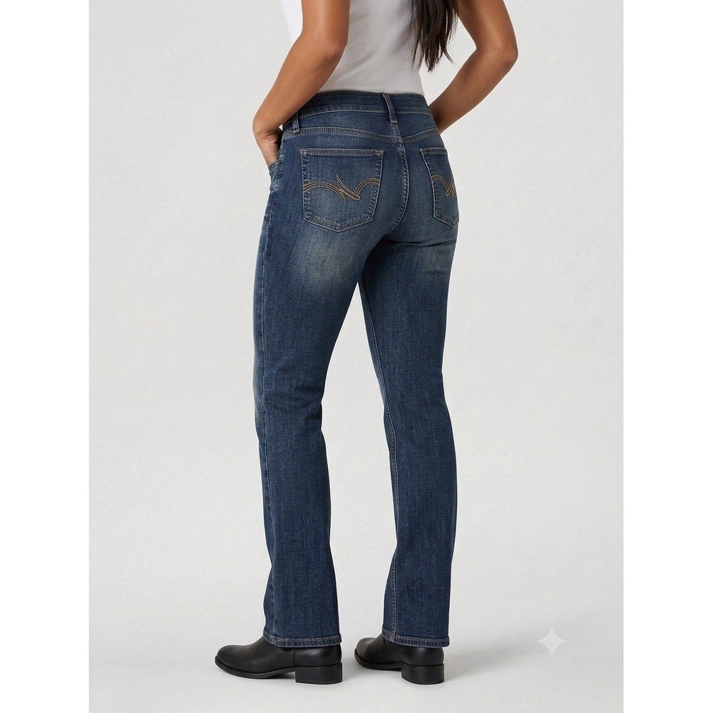 Wrangler Essential‎ Bootcut Jeans Womens 15x34 Mid Rise Slim Fit Stretch Blue
